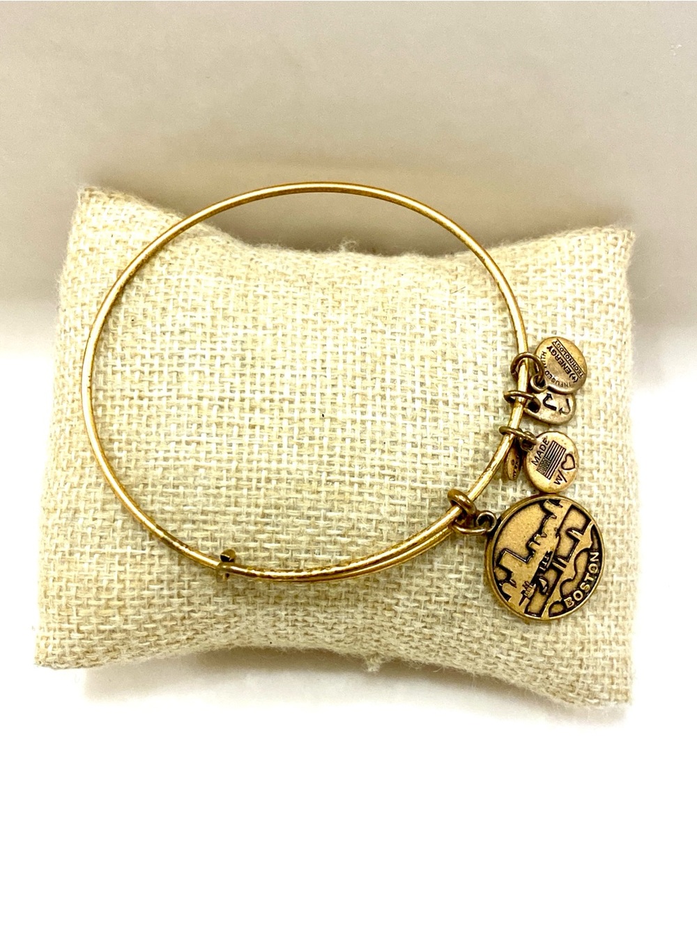 Alex and Ani Gold Tone Boston Charm Bangle Bracelet